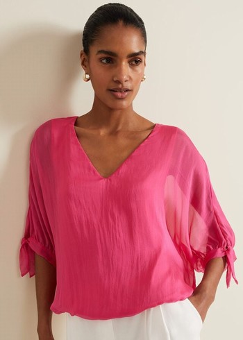 Phase Eight Madison Silk Shirts Pink Canada | LAXBRJ-782